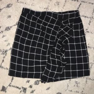 Madewell Gingham Skirt with Ruffle Detail